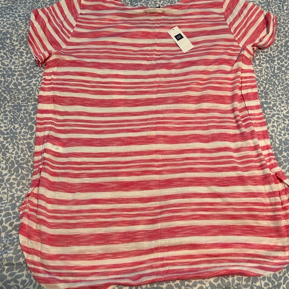 GAP Woman’s Pink/White Stripes Shirt NWT Large - Picture 6 of 7